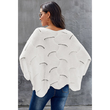 Airy knit sweater for women with wave design Chic und Stil