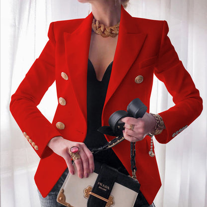 Blazer élégant pour femmes à double rangée de boutons Chic und Stil