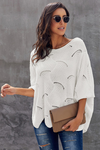 Airy knit sweater for women with wave design Chic und Stil