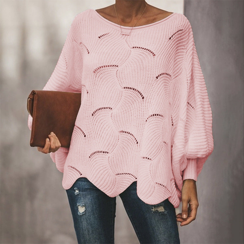 Airy knit sweater for women with wave design Chic und Stil