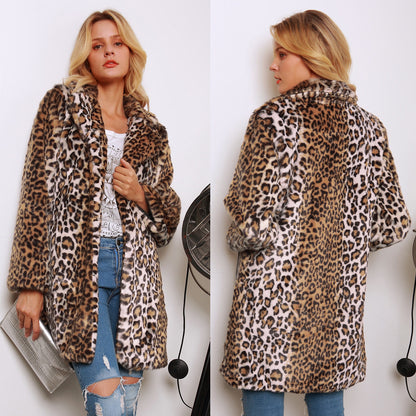 Dames Cape en fourrure de léopard tendance Chic und Stil