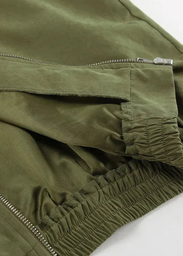 Chic und Stil | Edge - Contrast Zip Jacket and Wide Leg Pants Set