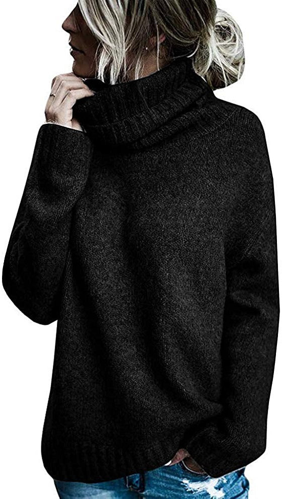 Pull en grosse maille pour femmes avec col montant et coupe décontractée Chic und Stil