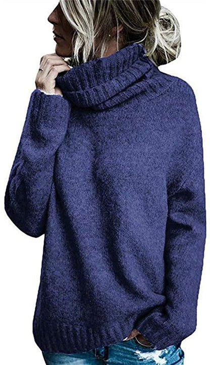 Pull en grosse maille pour femmes avec col montant et coupe décontractée Chic und Stil