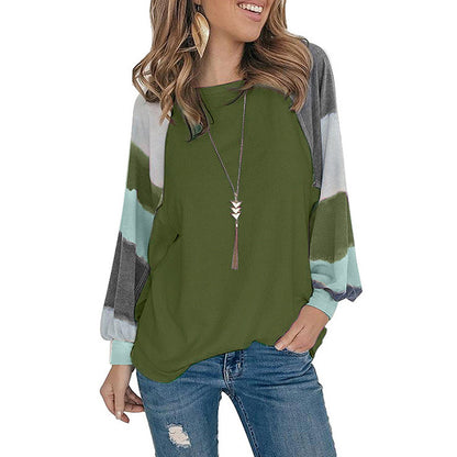 Sweat-shirt féminin à la mode avec des manches bouffantes colorées et une coupe décontractée Chic und Stil