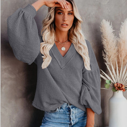 Blouse à structure gaufrée pour dames avec manches larges Chic und Stil