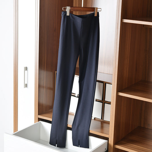 Pantalons à jambes fendues taille haute pour femmes Chic und Stil