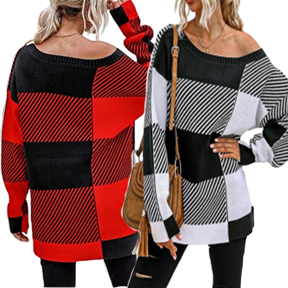 Pull-over décontracté oversize pour femmes avec des rayures modernes en blocs Chic und Stil