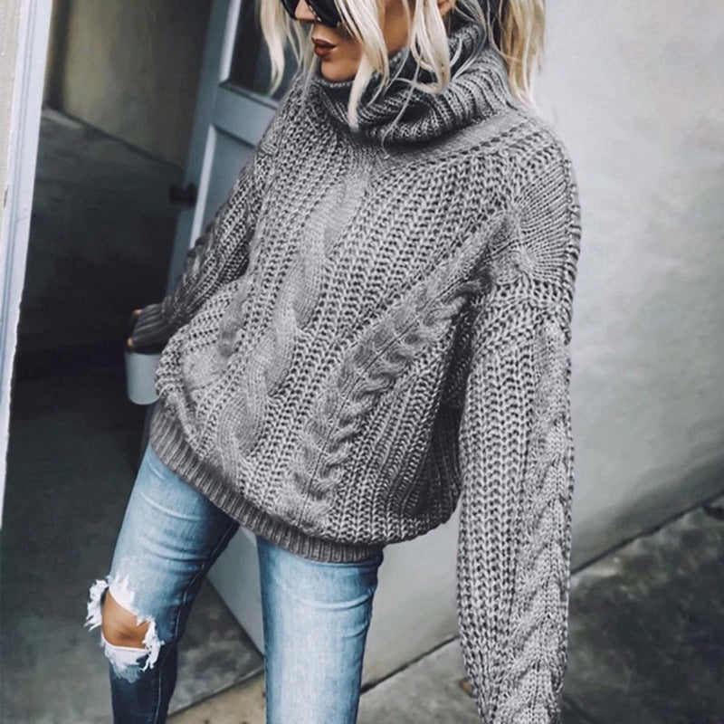 Pull en tricot pour femmes avec col montant Chic und Stil