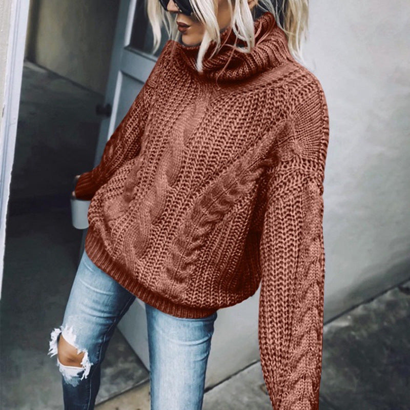 Pull en tricot pour femmes avec col montant Chic und Stil