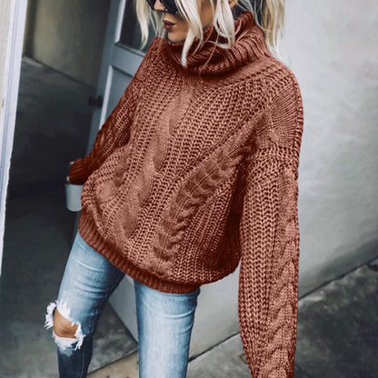 Pull en tricot pour femmes avec col montant Chic und Stil