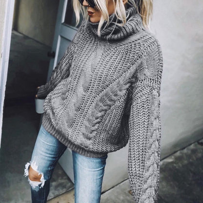 Pull en tricot pour femmes avec col montant Chic und Stil