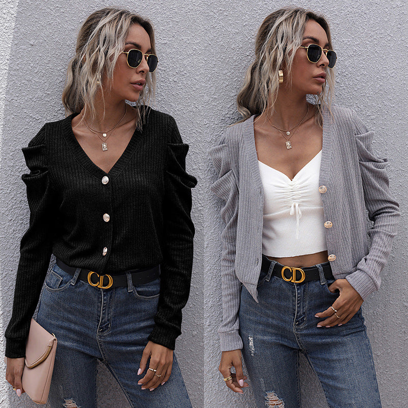 Dames cardigan décontracté avec manches à volants Chic und Stil