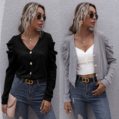 Dames cardigan décontracté avec manches à volants Chic und Stil