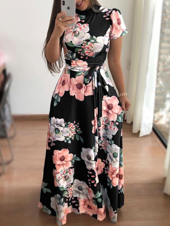 Robe maxi florale pour femmes Chic und Stil