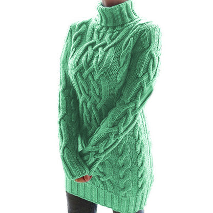 Pull-over en grosse maille pour femmes avec col montant et motif en torsade Chic und Stil