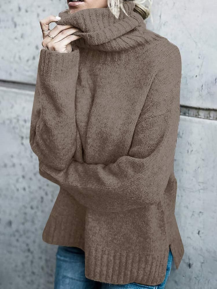 Pull en grosse maille pour femmes avec col montant et coupe décontractée Chic und Stil