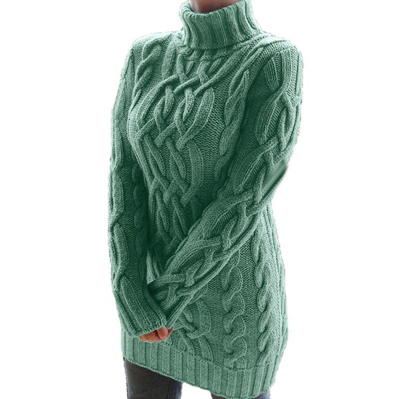 Pull-over en grosse maille pour femmes avec col montant et motif en torsade Chic und Stil