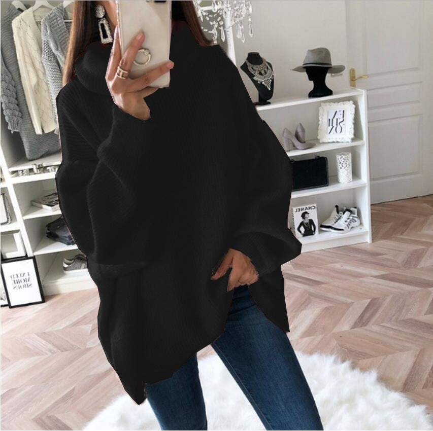 Dames Grand pull en tricot à col haut et coupe décontractée Chic und Stil