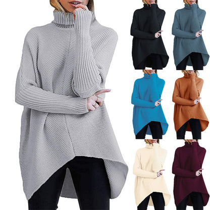Pull en mailles surdimensionné pour femmes avec col montant et design structuré Chic und Stil