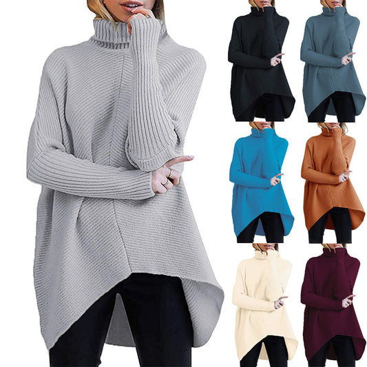 Pull en mailles surdimensionné pour femmes avec col montant et design structuré Chic und Stil