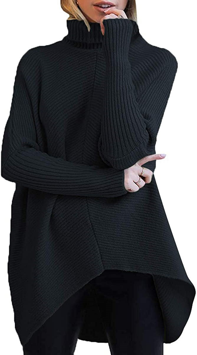 Pull en mailles surdimensionné pour femmes avec col montant et design structuré Chic und Stil