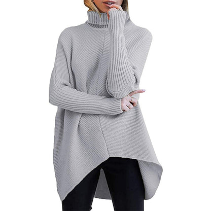 Pull en mailles surdimensionné pour femmes avec col montant et design structuré Chic und Stil