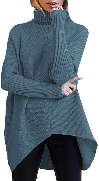 Pull en mailles surdimensionné pour femmes avec col montant et design structuré Chic und Stil