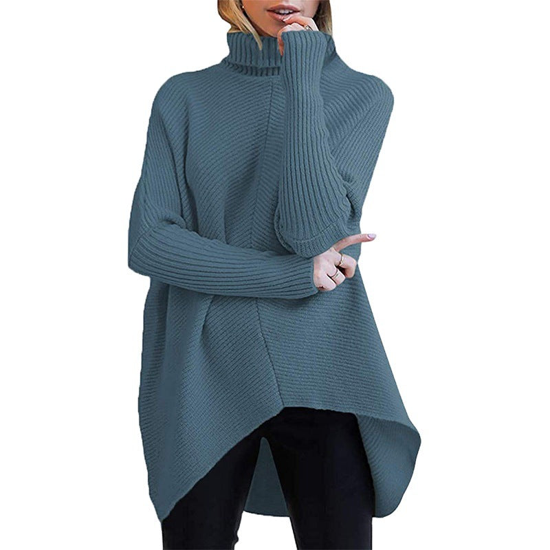 Pull en mailles surdimensionné pour femmes avec col montant et design structuré Chic und Stil