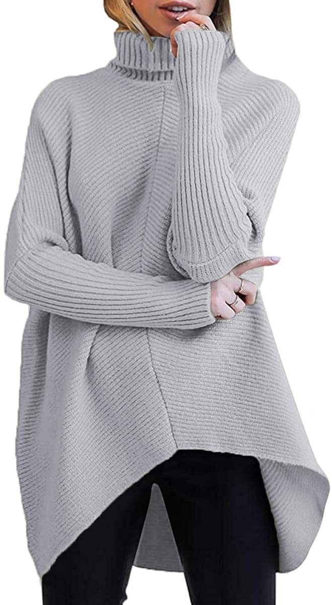 Pull en mailles surdimensionné pour femmes avec col montant et design structuré Chic und Stil