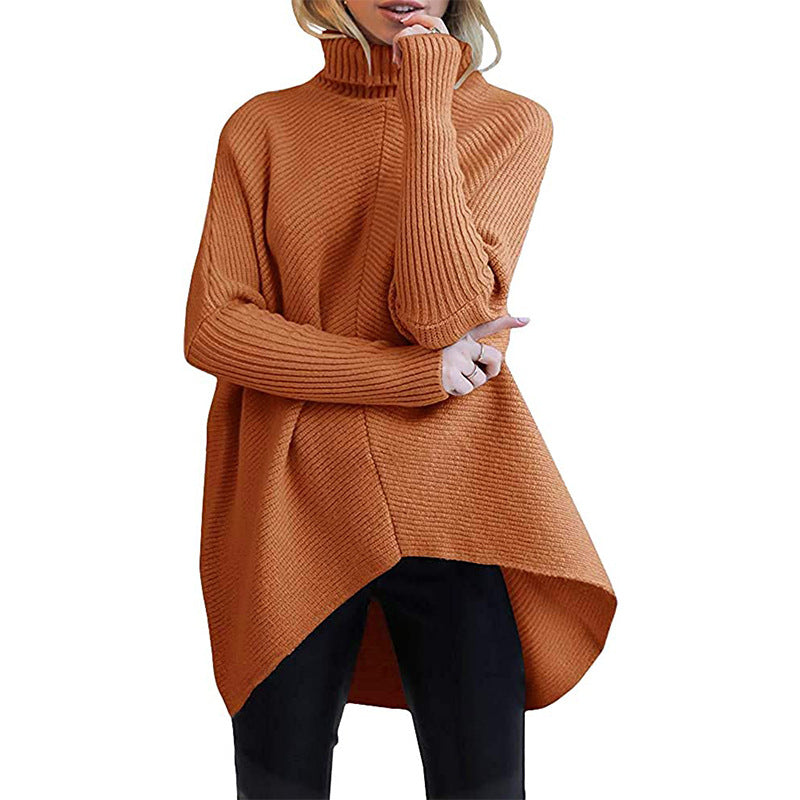 Pull en mailles surdimensionné pour femmes avec col montant et design structuré Chic und Stil