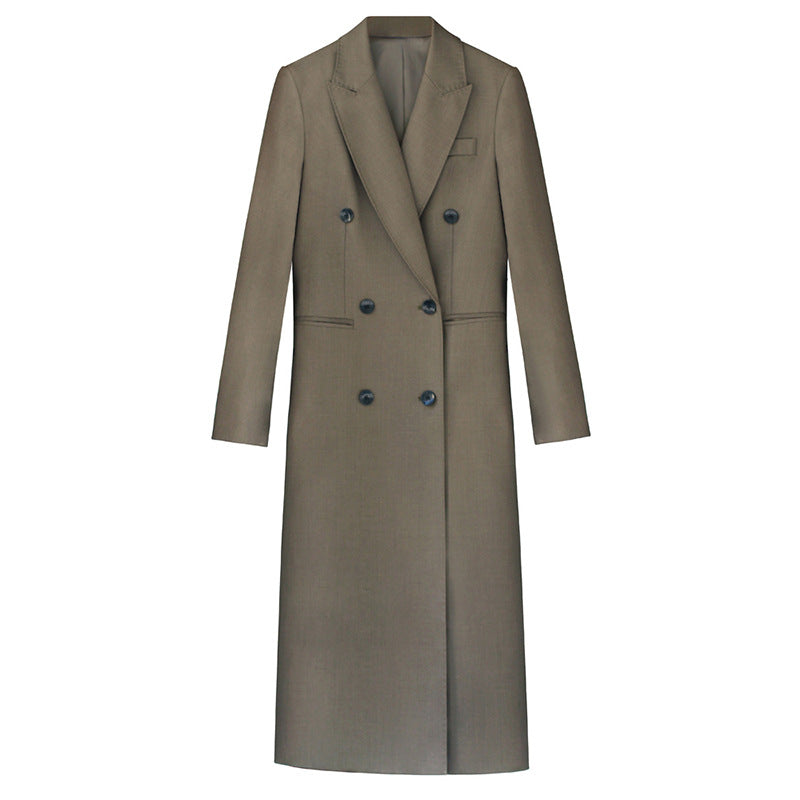 Blazer long ajusté double boutonnage pour femme Chic und Stil