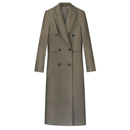 Blazer long ajusté double boutonnage pour femme Chic und Stil