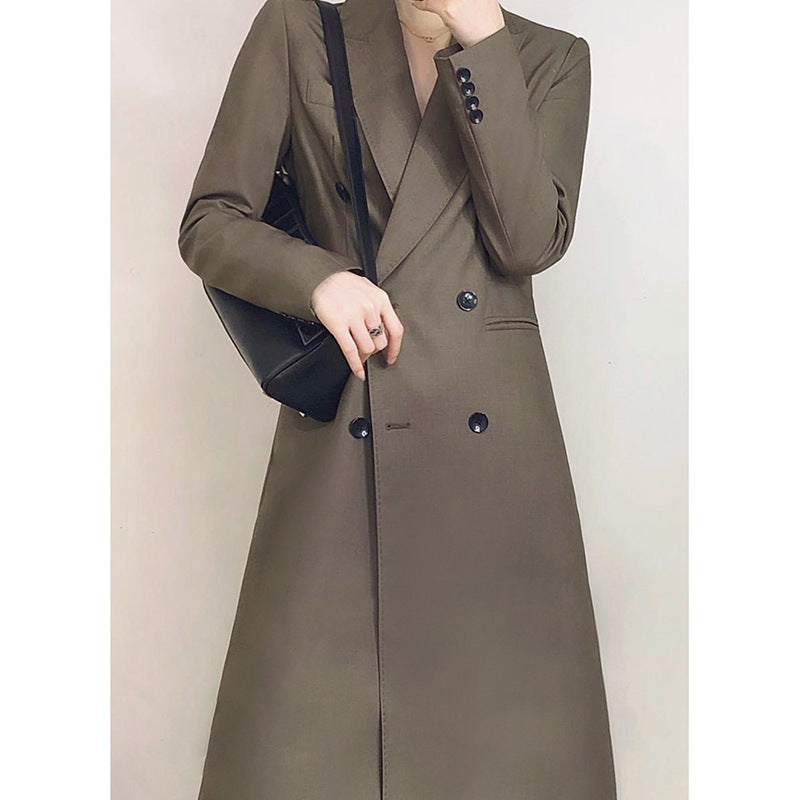 Blazer long ajusté double boutonnage pour femme Chic und Stil
