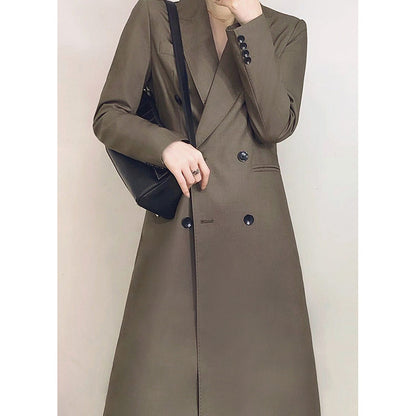 Blazer long ajusté double boutonnage pour femme Chic und Stil