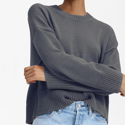 Dames Pull en tricot épais avec coupe large et design décontracté Chic und Stil
