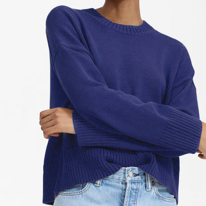 Dames Pull en tricot épais avec coupe large et design décontracté Chic und Stil