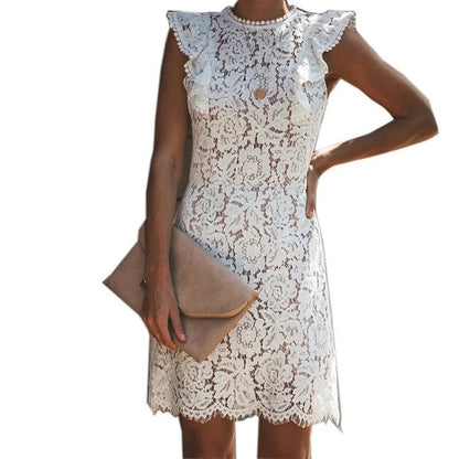 Robe en dentelle romantique pour femmes avec des détails en volants Chic und Stil