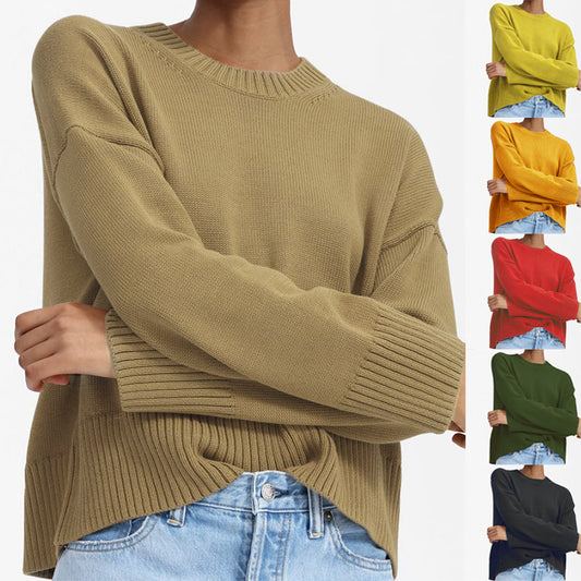 Dames Pull en tricot épais avec coupe large et design décontracté Chic und Stil