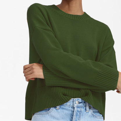 Dames Pull en tricot épais avec coupe large et design décontracté Chic und Stil