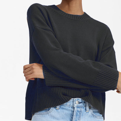 Dames Pull en tricot épais avec coupe large et design décontracté Chic und Stil