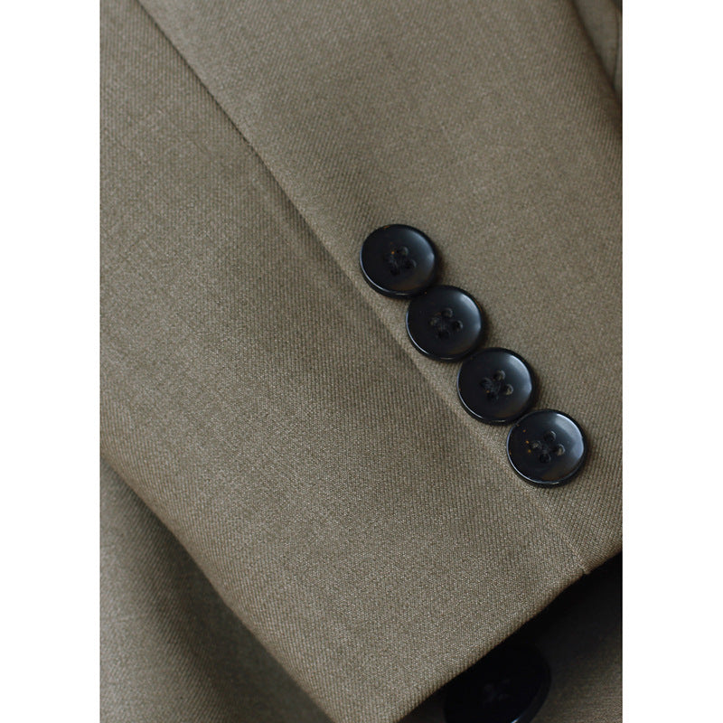 Blazer long ajusté double boutonnage pour femme Chic und Stil