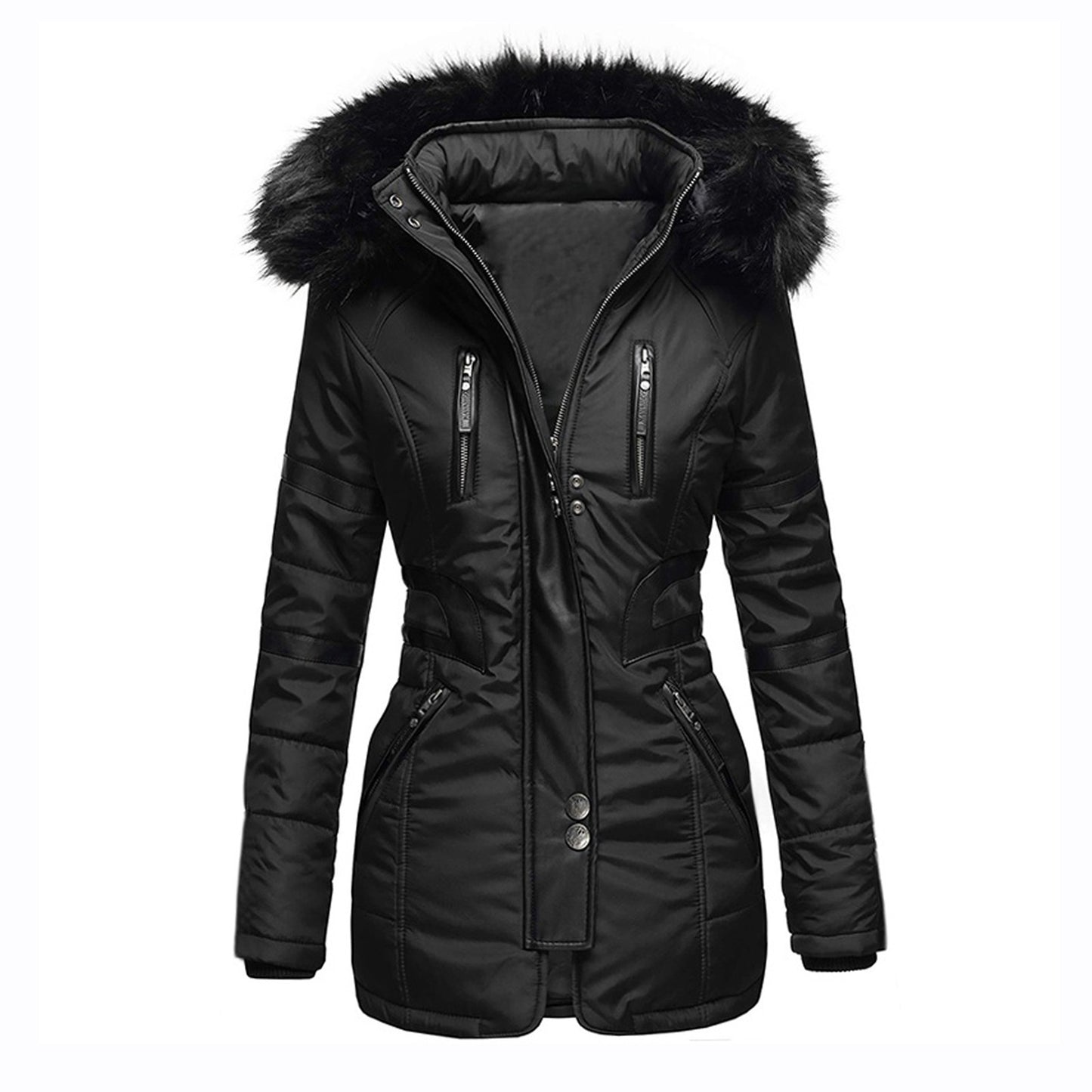 Dames fonction parka avec capuche amovible et garniture en fausse fourrure tendance Chic und Still