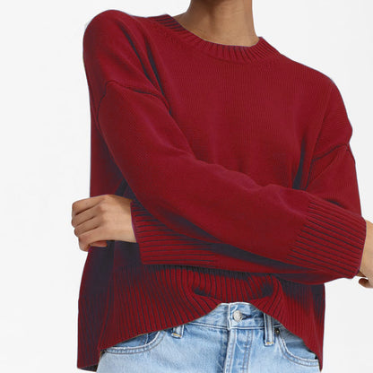 Dames Pull en tricot épais avec coupe large et design décontracté Chic und Stil