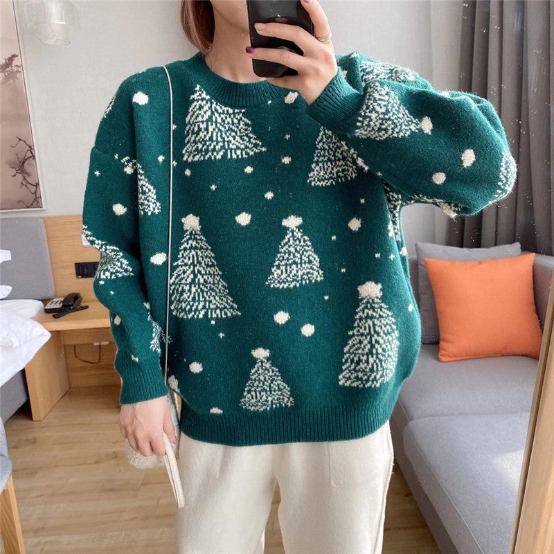 Pull confortable pour femmes avec motif de sapin de Noël Chic und Stil