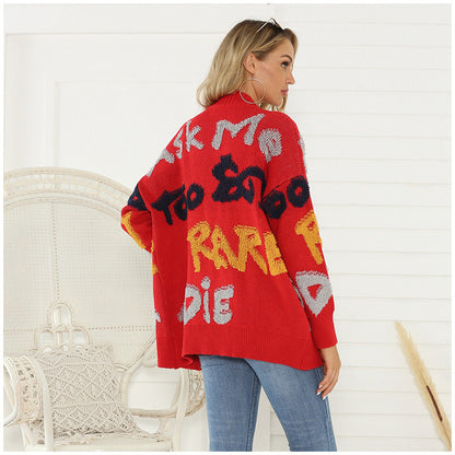 Dames cardigan avec motifs floraux et grands boutons Chic und Stil