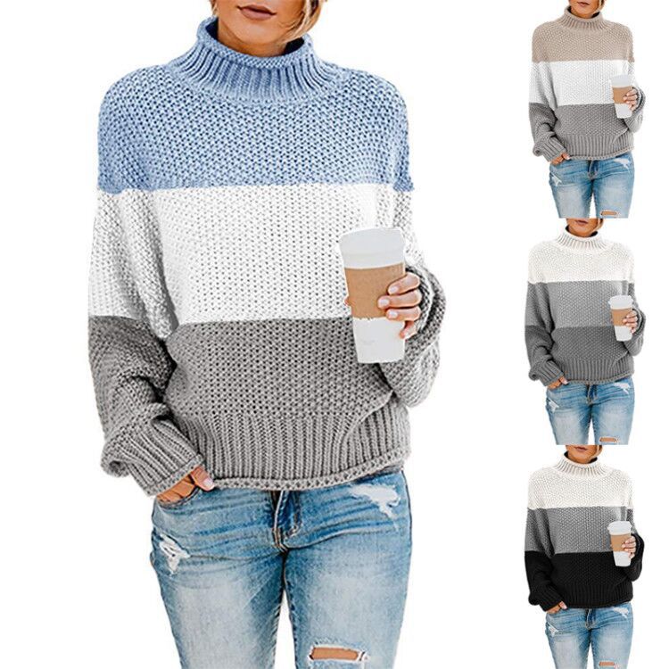 Pull femme avec col montant et tissage structuré Chic und Stil