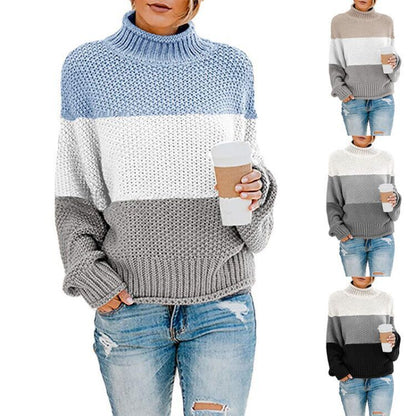 Pull femme avec col montant et tissage structuré Chic und Stil