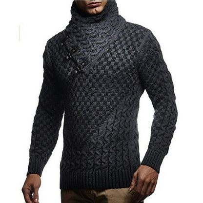 Pull en tricot pour hommes avec un col haut innovant et un motif texturé Chic und Stil
