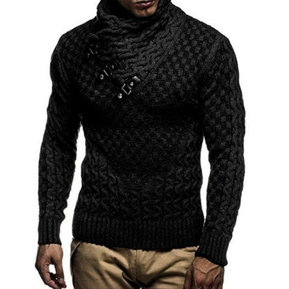 Pull en tricot pour hommes avec un col haut innovant et un motif texturé Chic und Stil